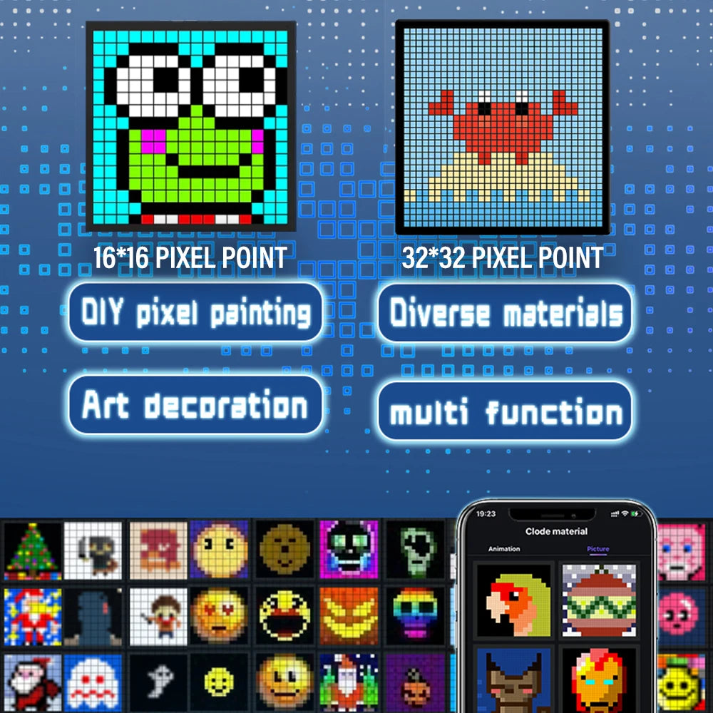 Smart LED Matrix Pixel Display RGB DIY Graffiti Bluetooth App Control Art Display Für Gaming Zimmer Dekor Cool Animation Rahmen