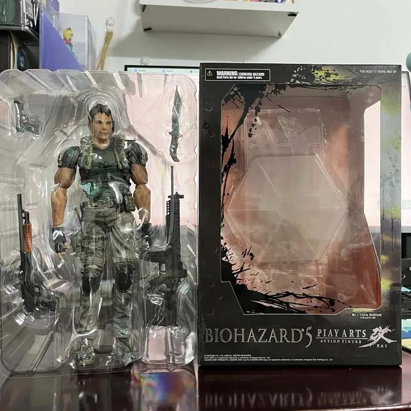 Play Arts Kai PA Chris Redfield Action Figure Biohazard 5 Character Articulated Model Toys Joint Movable Doll Birthday Gift