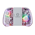 LinYuvo KS40 Transparent Style Wireless Joy-pad with 8 Color LED for Switch/NS OLED,Turbo Function Controller Joystick for Lite