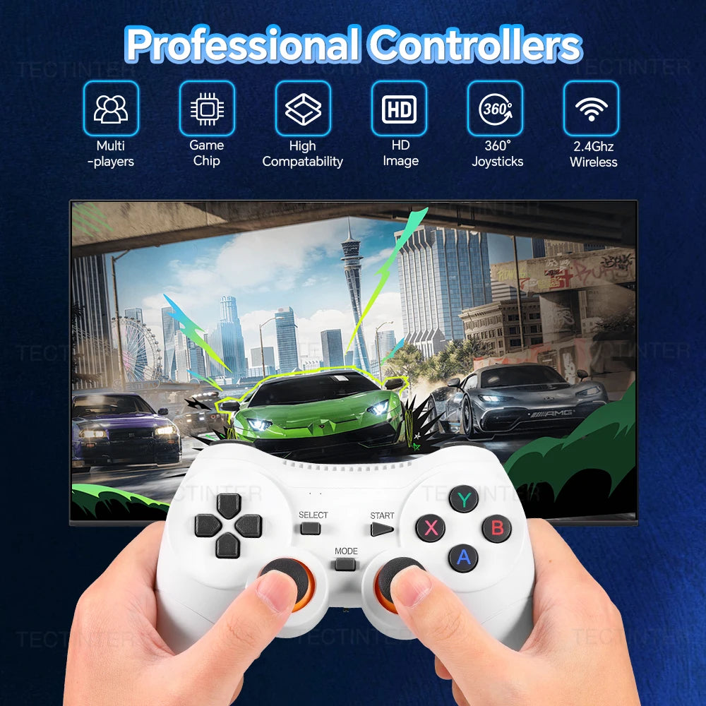Mini TV 4K Game Stick M15 Pro Retro Video Game Console 20000+ Games Handheld Game Player with Wireless Gamepad Controller