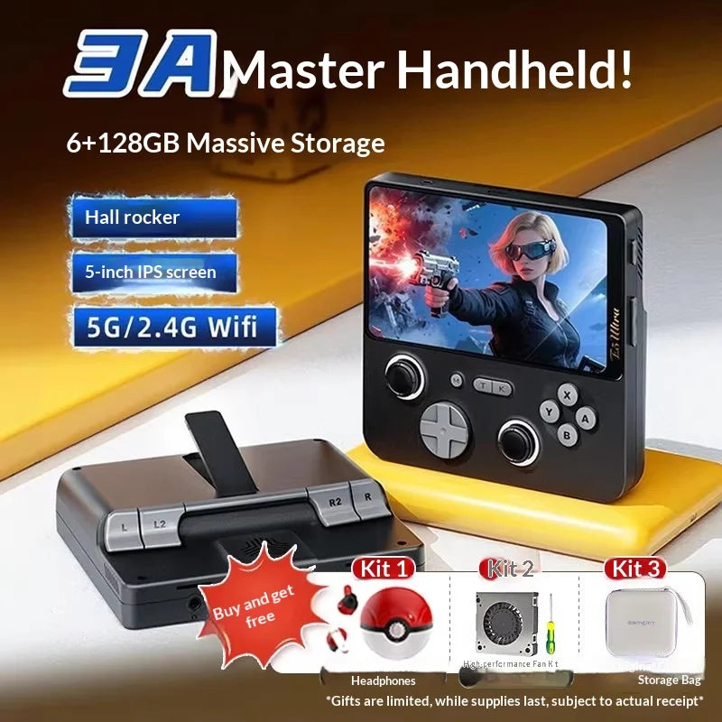 GAMEMT E5 Ultra Game Console 5" 1280*720 60Hz IPS Touch Screen 5000mAh Hall-Effect Joystick Portable Android Handheld Consoles
