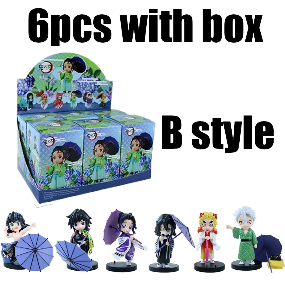 Demon Slayer Tanjiro Kamado Nezuko Anime Cartoon Figure Blind Box Creative Personalized Statue Model Ornament Surprise Gifts Box