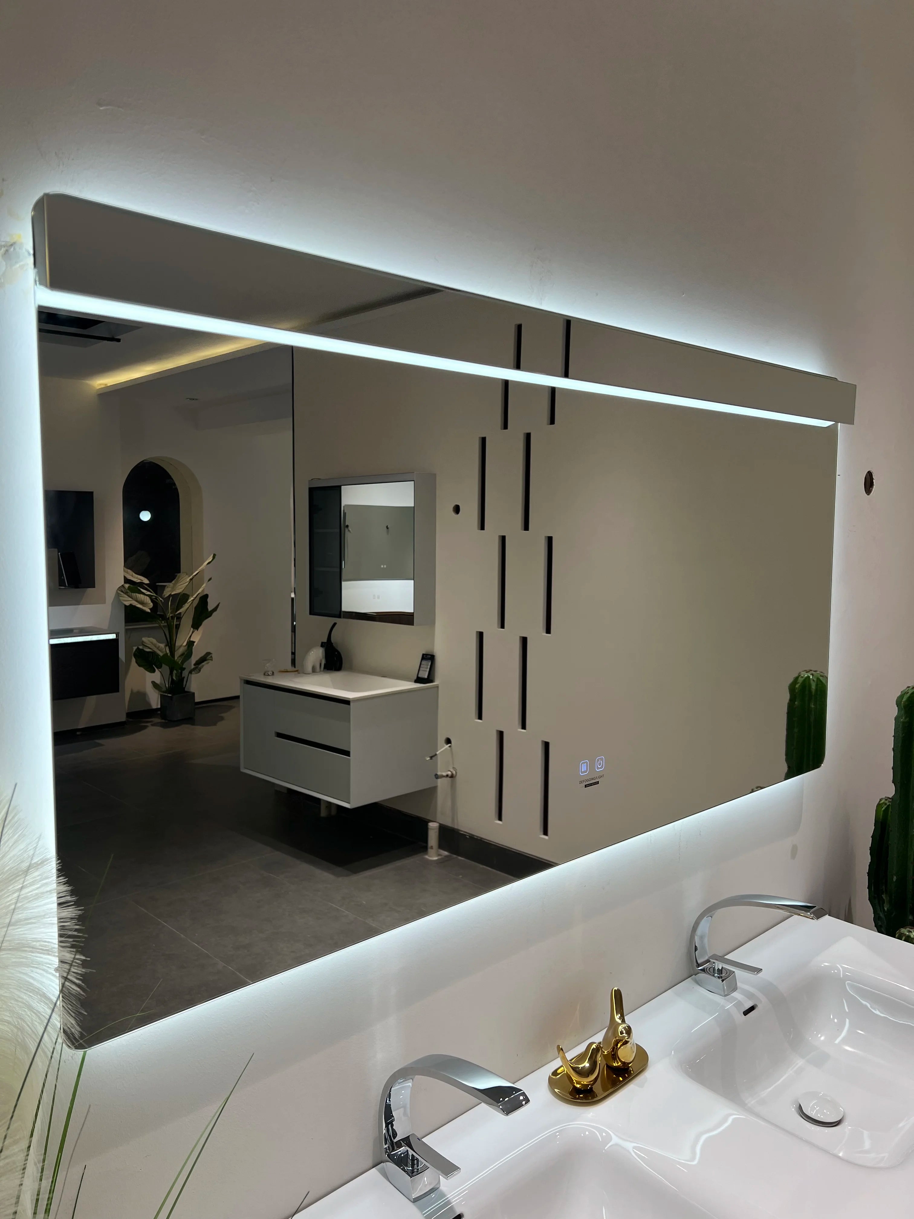 2025 New Luxury 59-Inch Smart Mirror Cabinet Modern Bathroom Vanity With Double Sinks Customizable Noble Choice Package