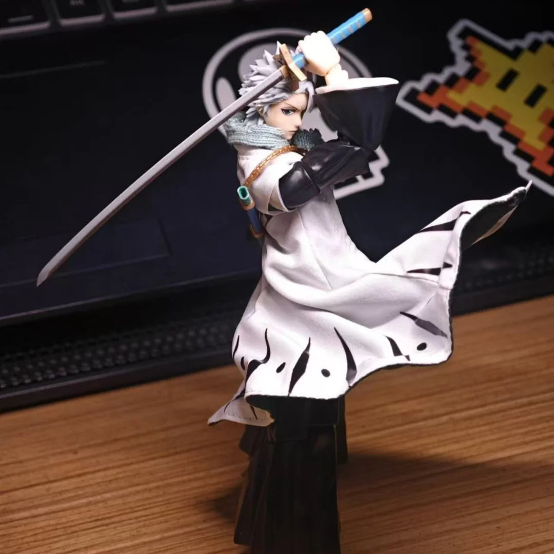 Bleach Anime Hitsugaya Toushirou Shf Cloak Built In Iron Wire Handmade Clothes Is Suitable for 1/12 Size Movable Humanoid Toys