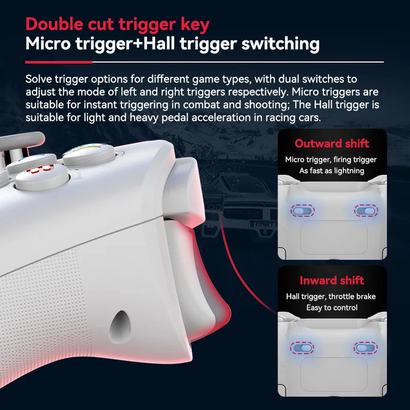 Bluetooth Wireless Gamepad For PlayStation4. Hall Joystick&Hall Triggers&Micro-switch, Android/iOS/Switch/PS4/PC Game Controller