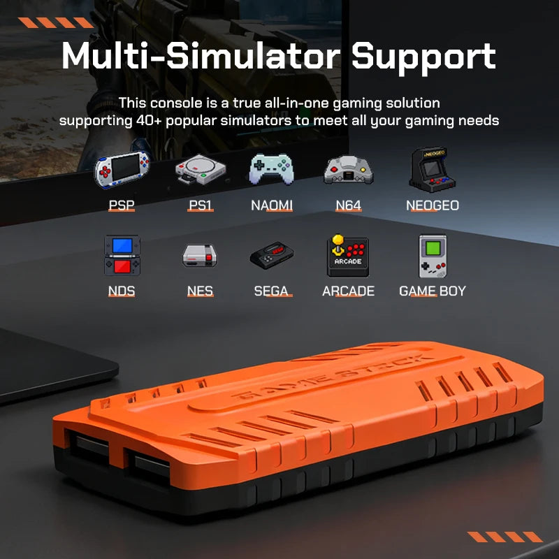 U36 Wireless Retro Game Stick HD S905 128G 50,000+ Games Support 40+ Classic Emulators For PS1/PSP with 2.4G Wireless Controller