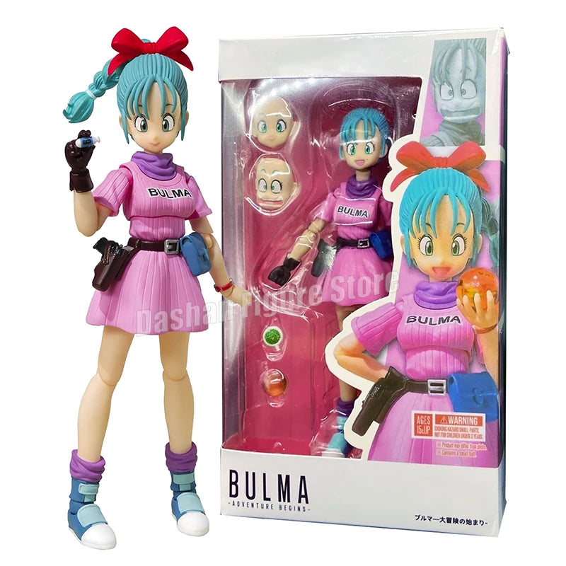 18см SHF Dragon Ball Фигурки Bulma's Motorcycle Hoipoi Capsule No. 9 Екшън фигурка PVC колекция Bulma Goku Фигурка Модел играчки