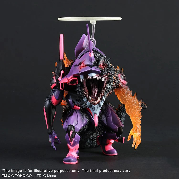 Neon Genesis Evangelion Unit-01 Godzilla Awakening Form 18.5cm PVC Q-version Figurine Model in Stock Car Chassis Decoration