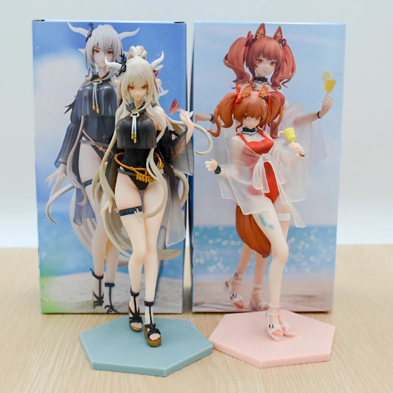 17cm Arknights Angelina Anime Game Figure Shining Summer Time Action Figure Amiya/Texas Figurine Sexy Collectible Model Doll Toy