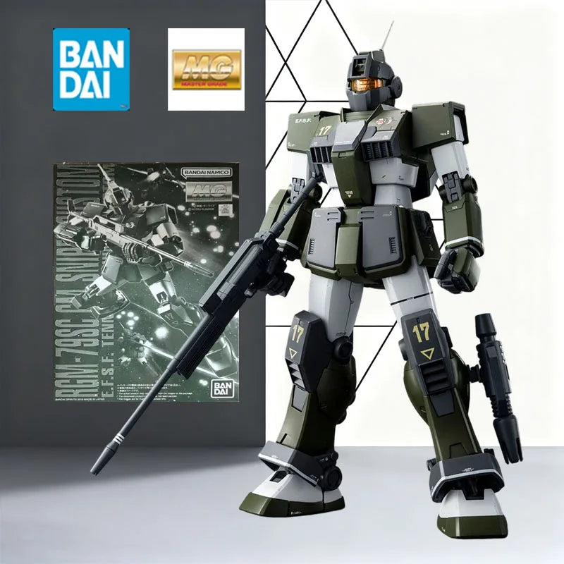 BANDAI GUNDAM MG 1/100 GM Sniper II PB Model Kit Official Gundam IP Action Figure Assembly Toy with Foam Box Packaging
