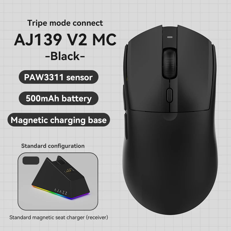 AJAZZ AJ139 V2 MC/AJ139PRO/AJ199 MC 2,4 GHz Wireless Gaming Maus PAW3311/PAW3395 Sensor 12000DPI/26000DPI Für PC Laptop Gamer