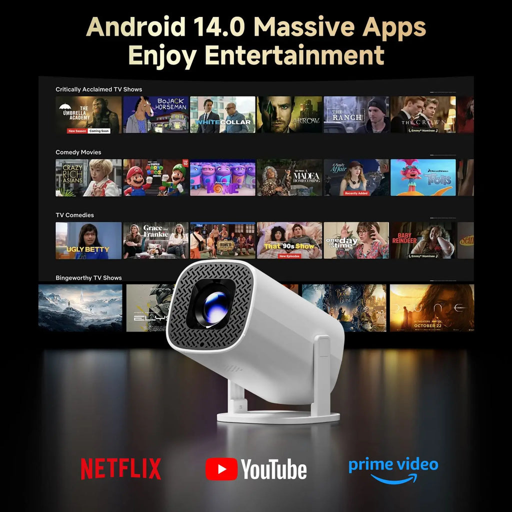 P30 PRO Smart Mini-Projektor Android 14 WiFi6 BT 5.0 Unterstützt 4K 1280 * 720P Video Smart Home Theater Tragbarer Außenprojektor