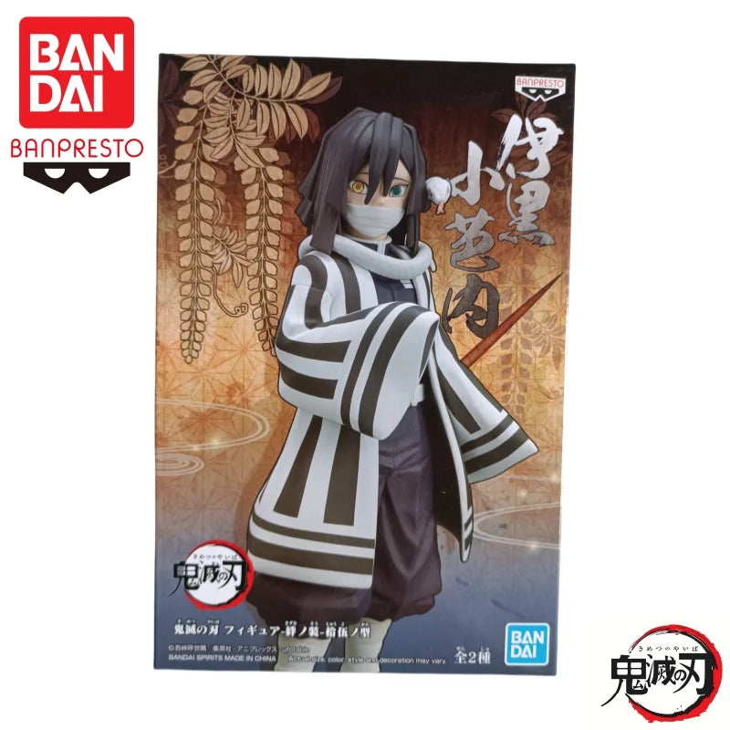 В наличност Bandai Original Banpresto Demon Slayer 15 Shinazugawa Sanemi Iguro Obanai Action Figure Модел на кукла Чисто нова в кутия
