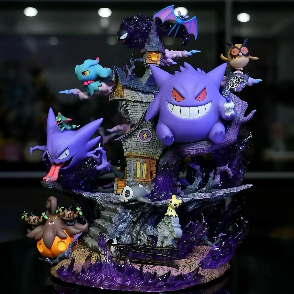 Pokémon Ghost type Gengar anime  Family Evil Collection MPumpkin ode Table setup Favorite PVC Festival Halloween toys Gift