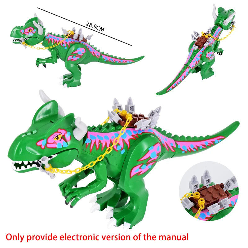 2025 New Jurassic Dinosaur Titanosaurus Dinosaur Seat Buildable Dino with Fortress Structure Ladders Flag