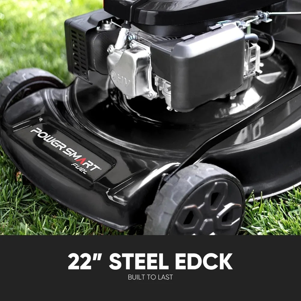 Self Propelled Gas Lawn Mower 22-inch with 170cc 4-Cycle OHV Engine, RWD Single-Speed 2-in-1 Mulch and Bagger