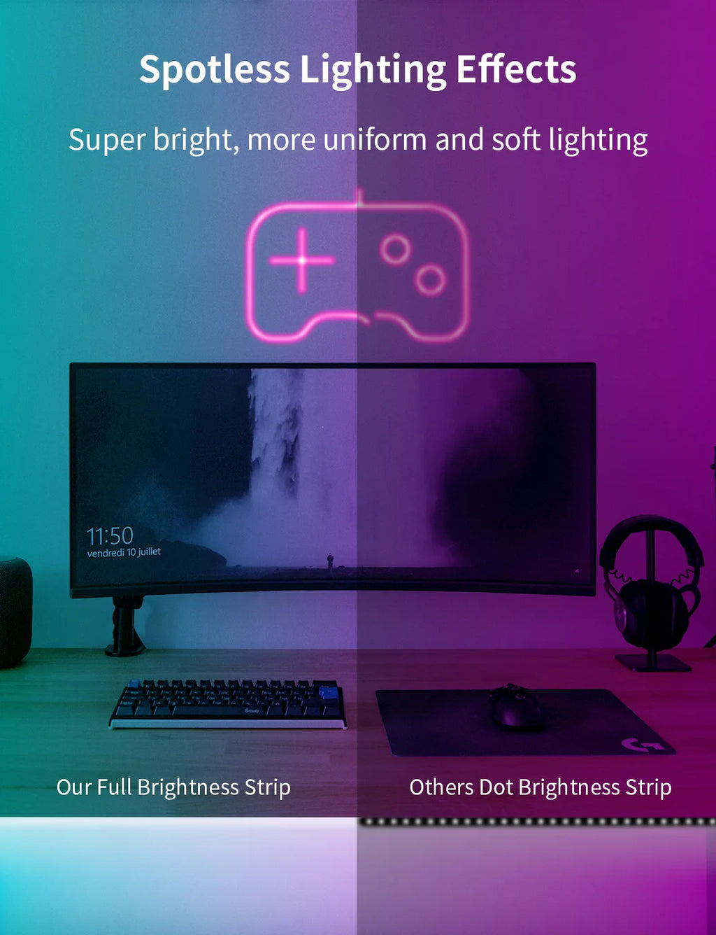 Smart App LED Strip Lights SMD 5050 RGB APP Remote Control Flexible Ribbon Diode Lamp Tape TV Backlights Game Room Home Decor