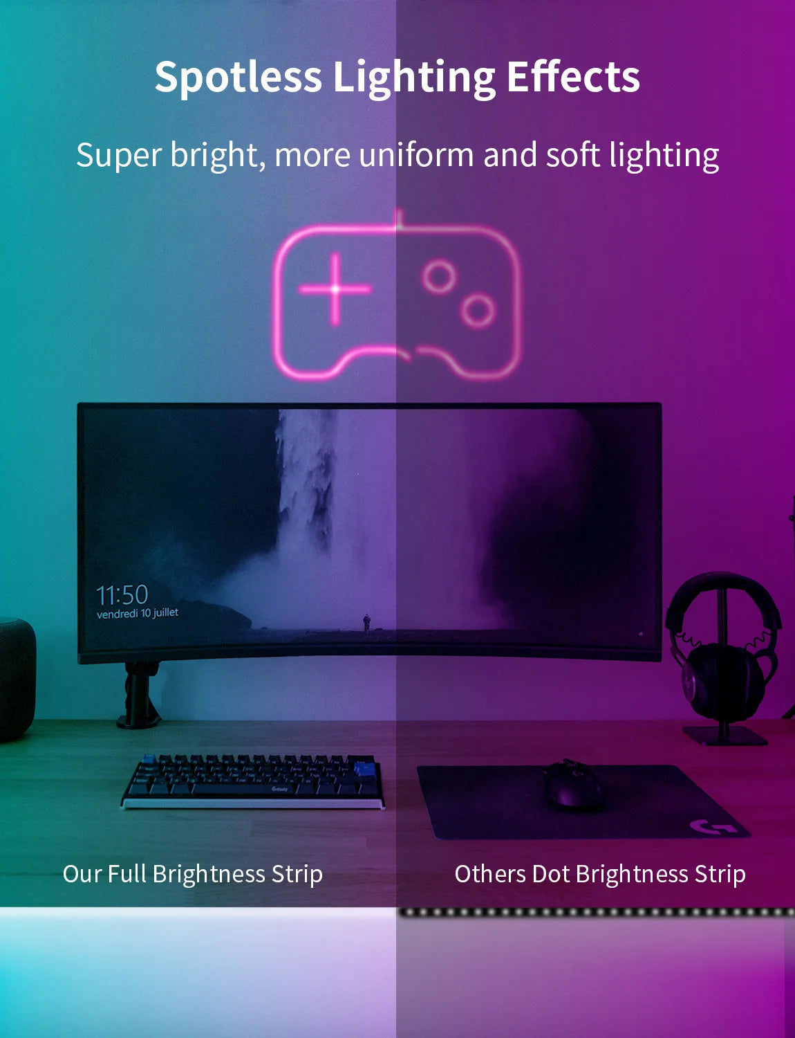 Smart App LED Strip Lights SMD 5050 RGB APP Remote Control Flexible Ribbon Diode Lamp Tape TV Backlights Game Room Home Decor