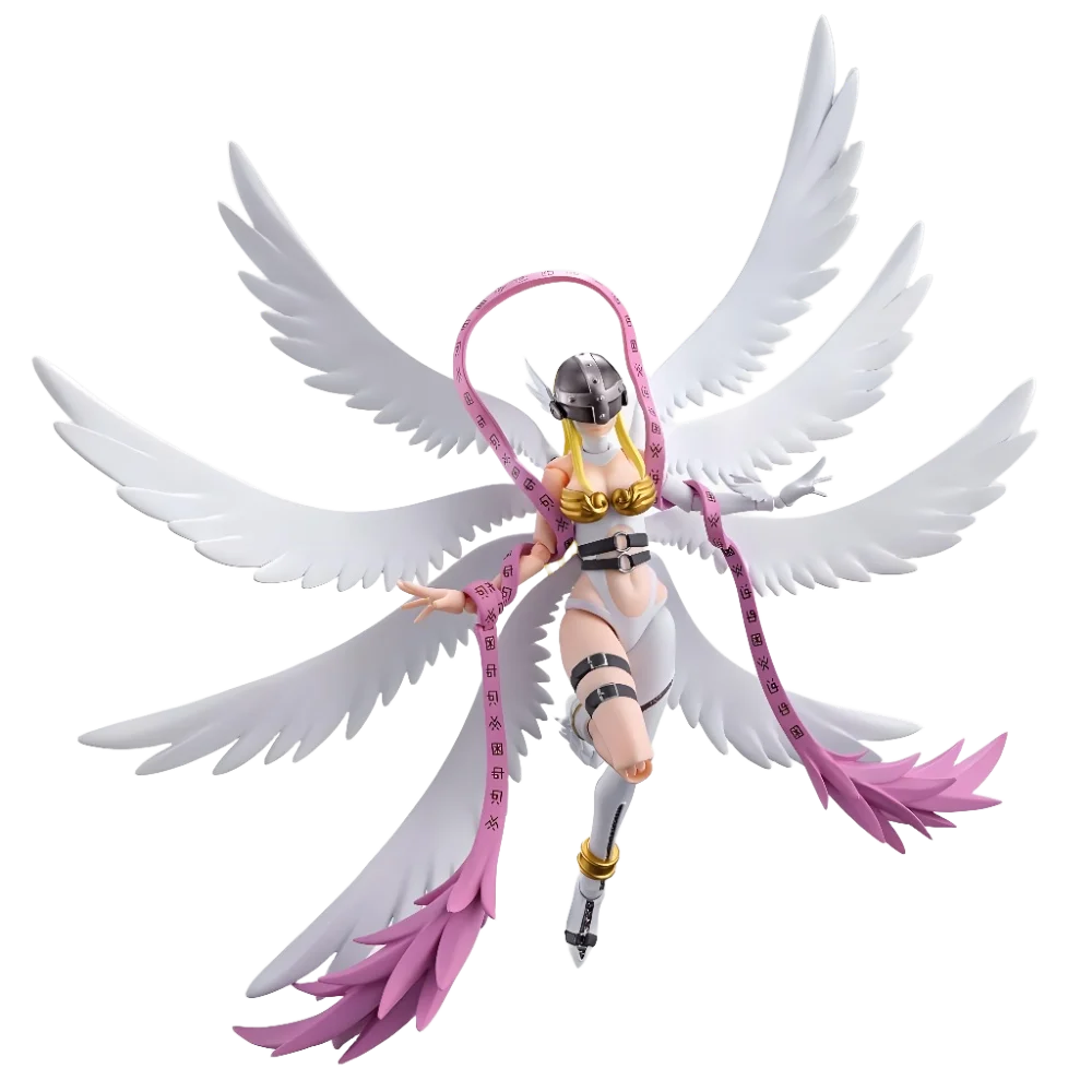 BANDAI SHF Digimon Metal Angewomon Anime Collectible Action Figure Model Toys Ornamental Collectibles Ideal Gifts for Boys Girls