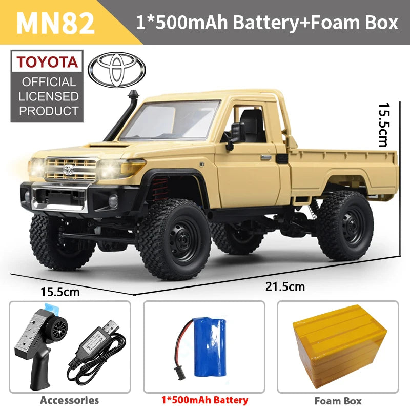 ZWN MN82 1:12 Retro Rc Car With LED Lights Full-scale Simulation LC79 Professional 4WD Remote Control Pickup RC Truck Model Toys