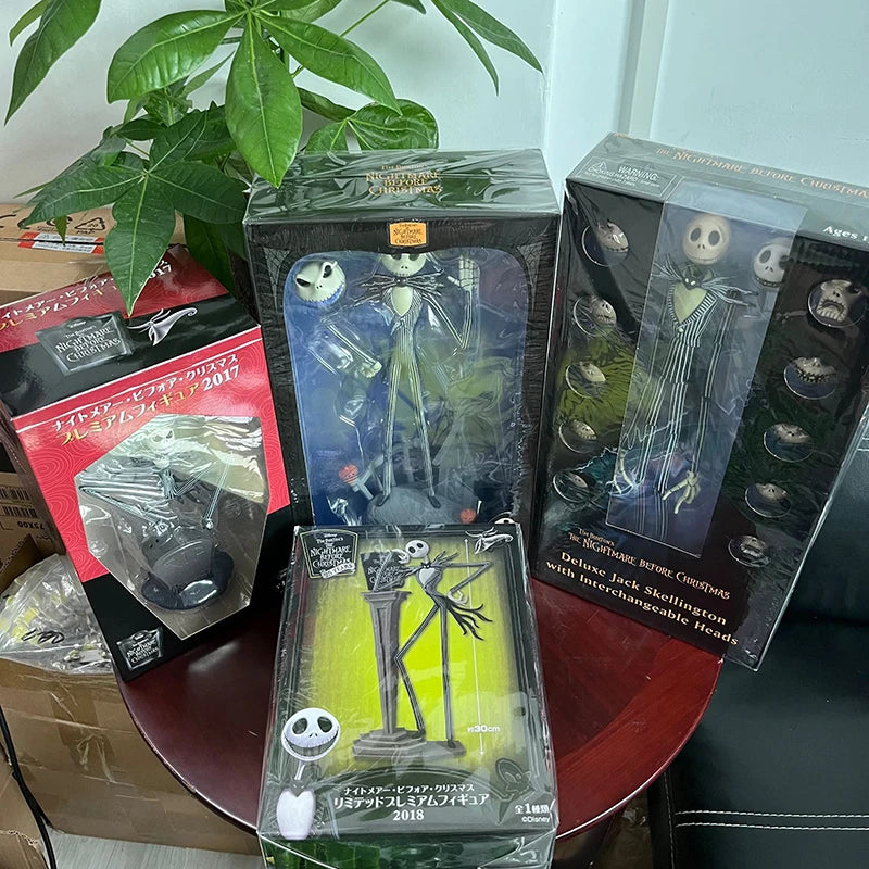 The Nightmare Before Christmas Jack Skellington Action Figure 12 Face Jack Jack Chair Special Version Model Toy Hallowen Present