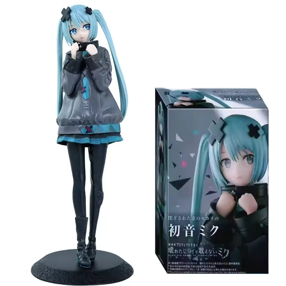 New In Stock Hatsune Miku In A World With Closed Windows Collectible Anime Action Kwaii Miku Figures Model Toys Christmas Gifts