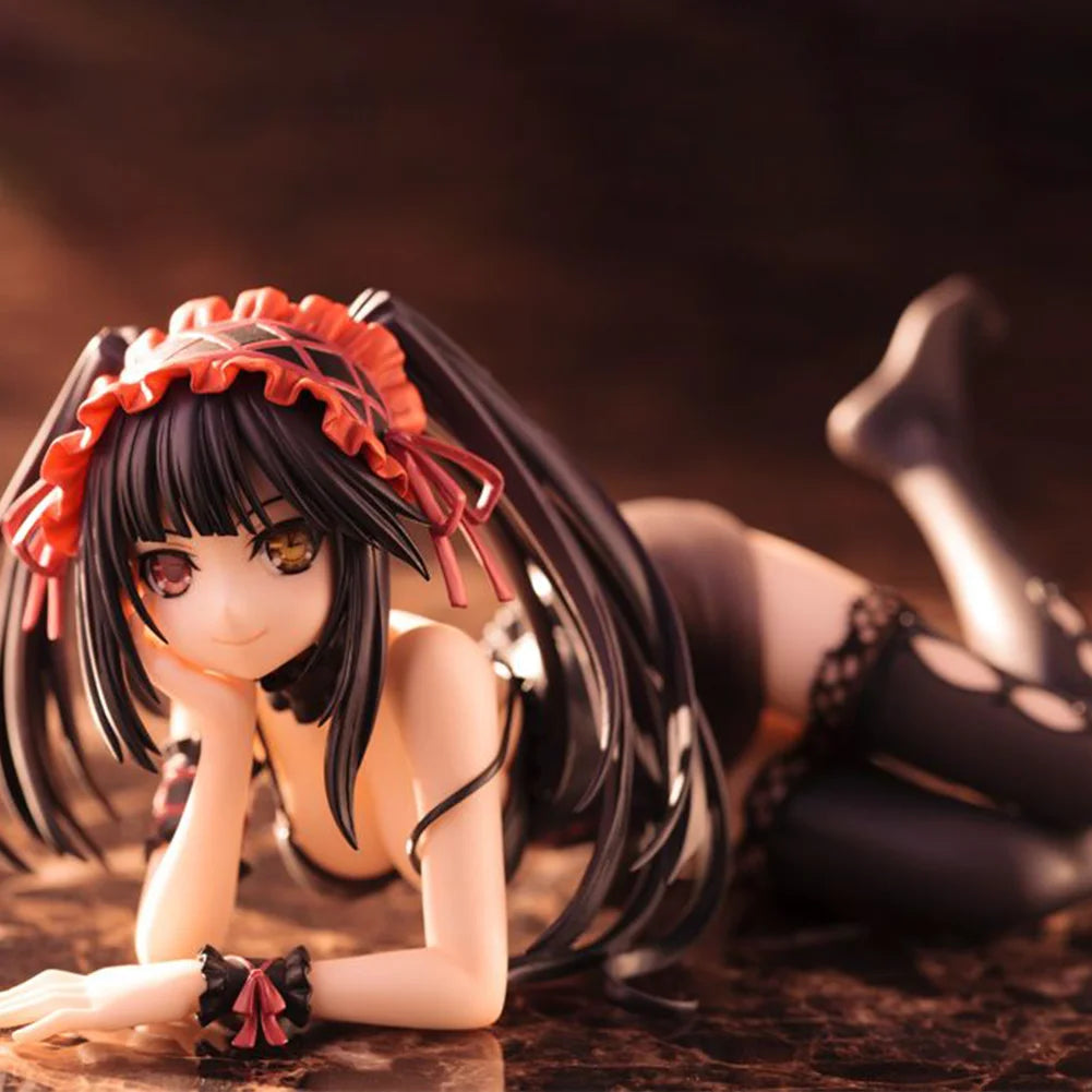 Anime Figur Tokisaki Kurumi Pyjamas Bauchlage Actionfigur Tokisaki Kurumi Figur PVC Modell Spielzeug Sammlung Statue Geschenke