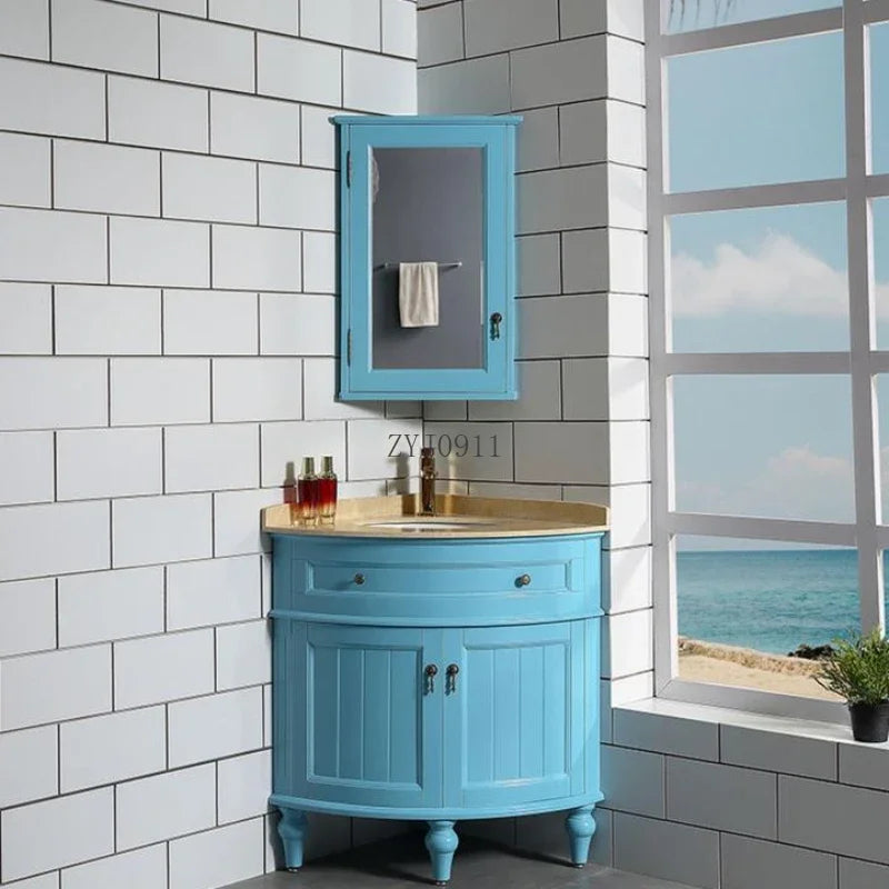 Multifunktionsmöbel Schmaler Badezimmerschrank Holzwaschbecken Lagerung Offene Schränke Aktenspiegel Regal Luxus Gabinete