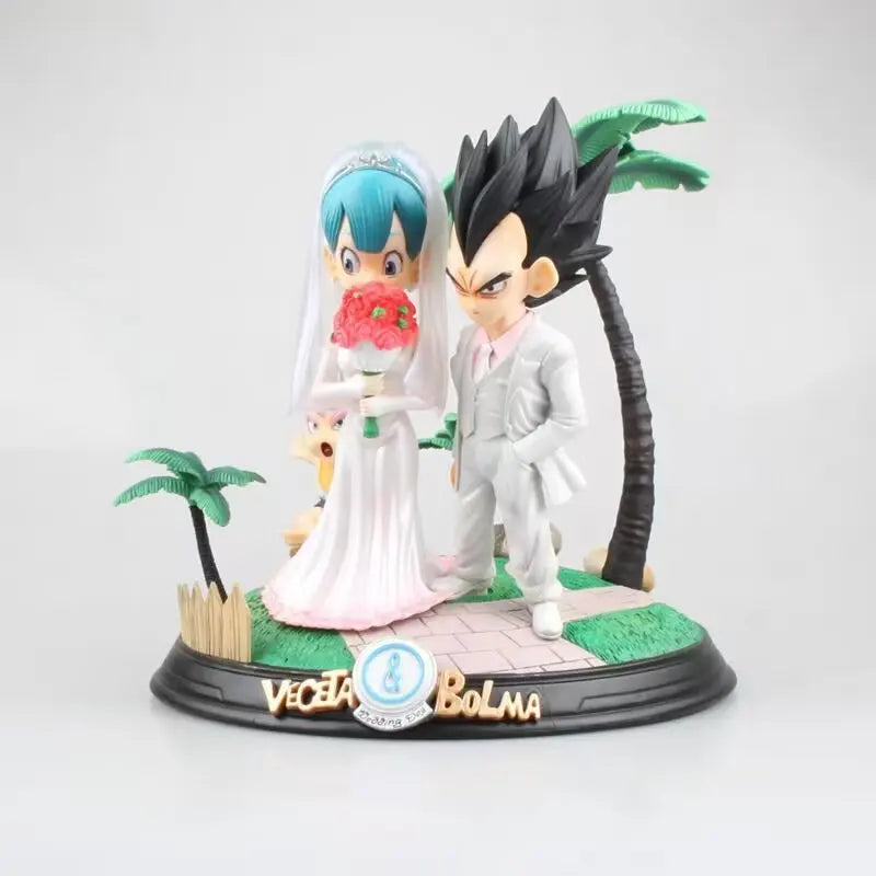 26cm Dragon Ball Z Wedding GK Statue - Vegeta & Bulma with Trunks Anime Figure Collectible Gift