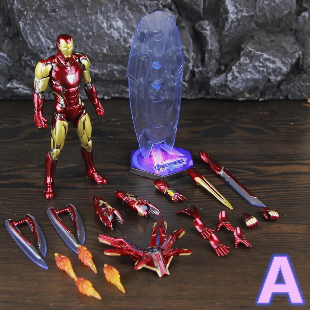 ZD Toys Marvel Iron Man MK85 2.0 LED 7" Action Figure The Infinity SAGA Mark LXXXV 1.0 Mark 85 Hologram Shield Nano Weapons Doll