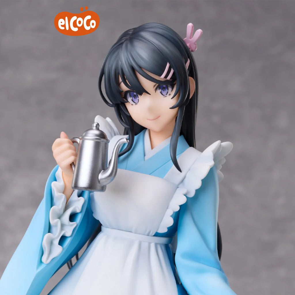 In Stock ElCoco Sakurajima Mai Kimono Maid Outfit Desktop Cute Doll Anime Action Figure Toy Gift Model Collection