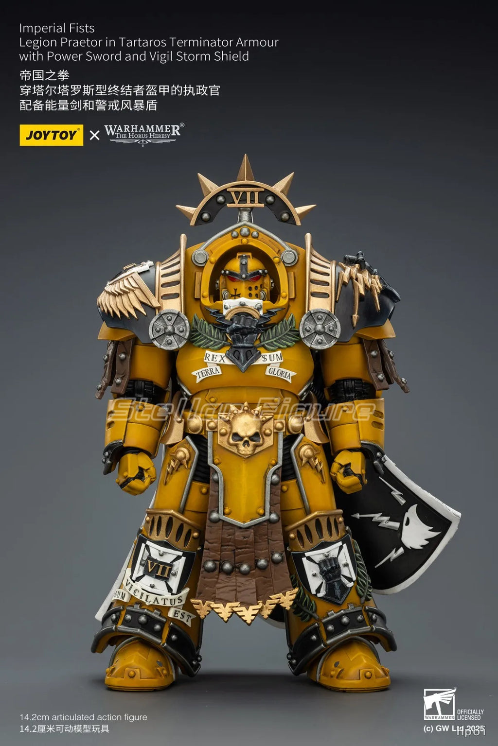 【SF】JOYTOY Warhammer 1/18 Action Figure Imperial Fists Legion Praetor in Tartaros Terminator Armour with Power Sword and Vigil