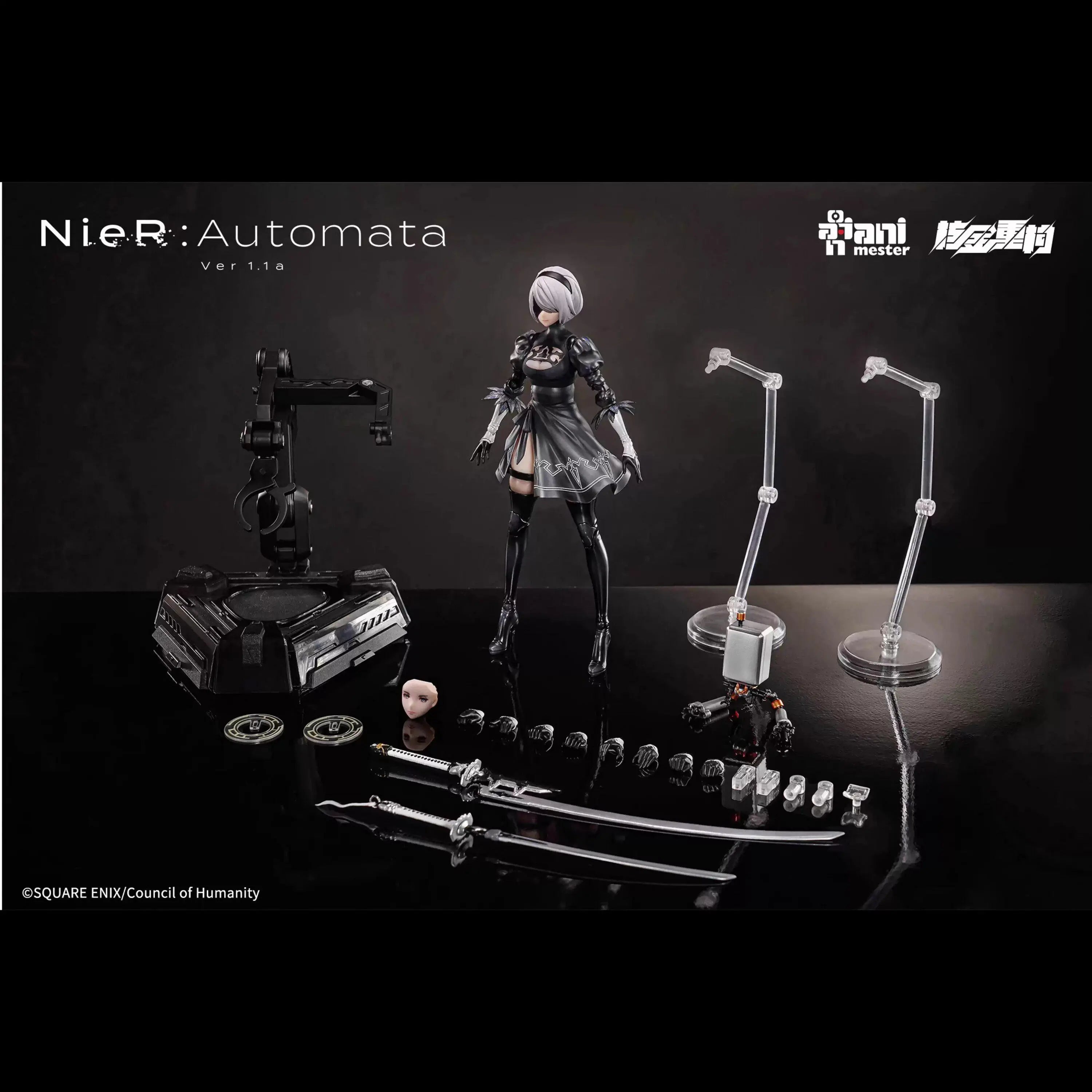 In Stock Nuclear Gold Reconstruction 1/9 NieR Automata Yorha No. 2 Type B Plastic Covered Action Figure Toy Collection Gift