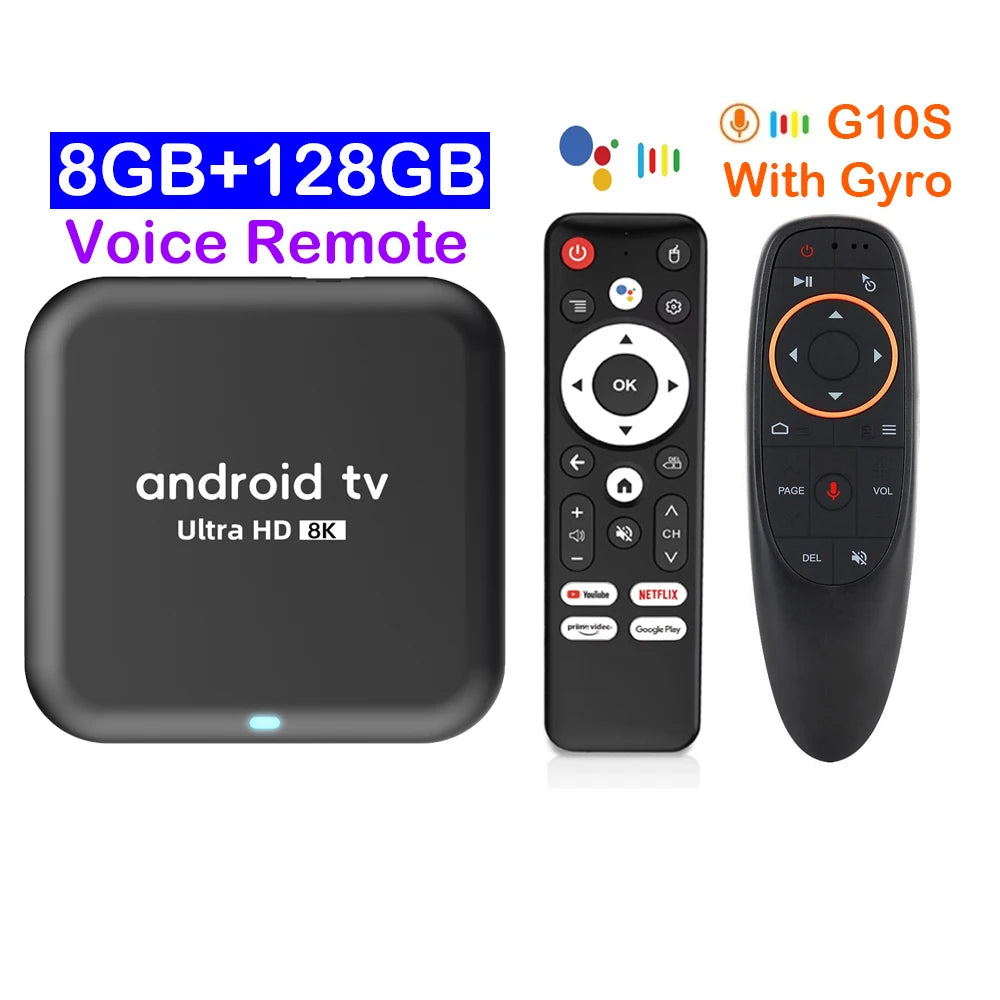 Q18 TV Box Android 14 RK3518 Wifi6 Media Player Google Assistant Dual Wifi 5G Netflix 8GB 128GB Media Player Fast Smart TV Box