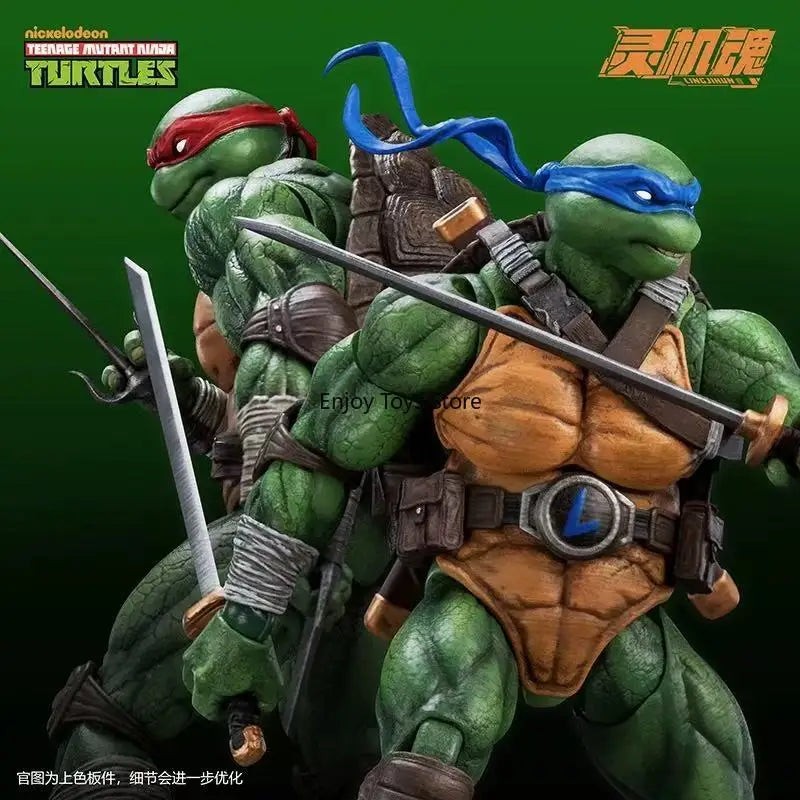 Spot Goods  Authentic Lingjihun Leonardo/Raphael/Michelangelo/Donatello Articulated Action Figures