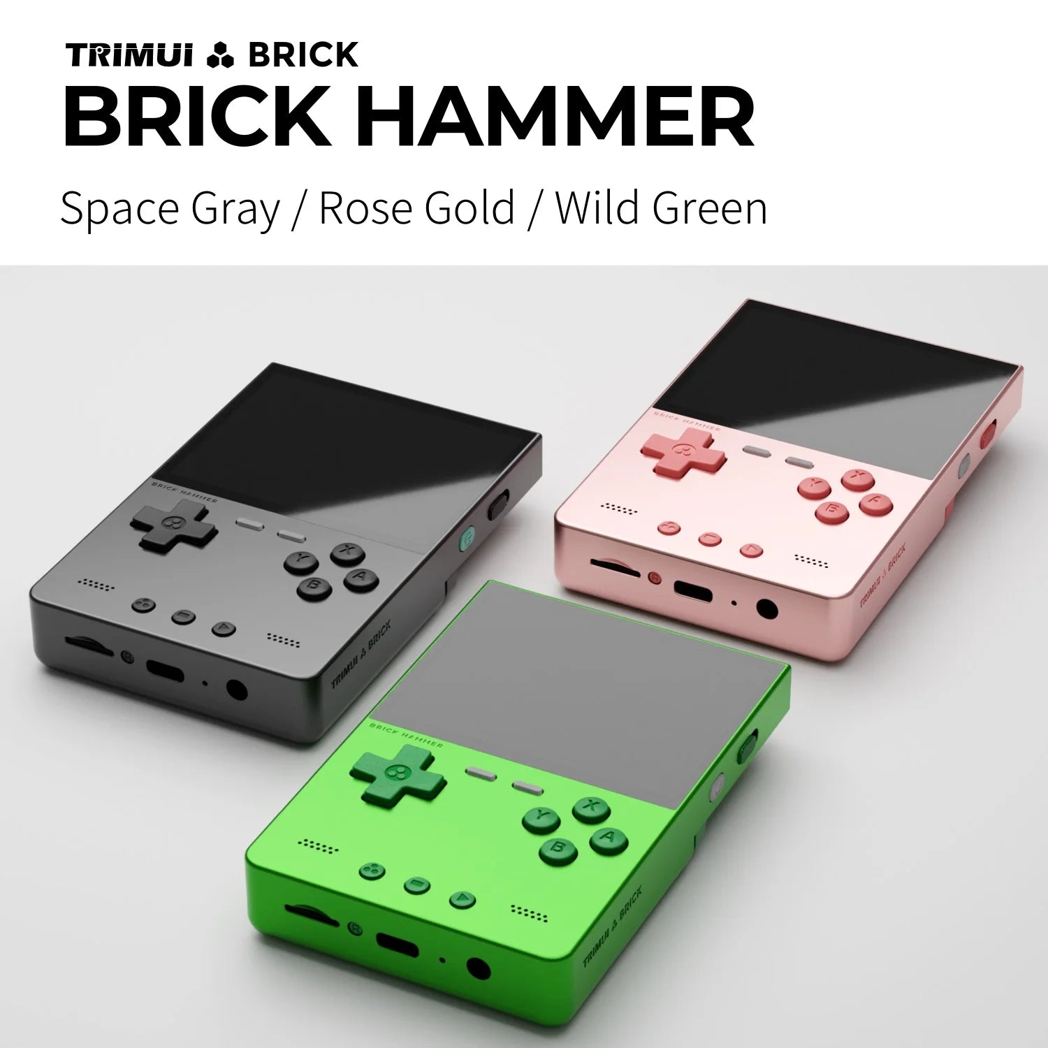 TRIMUI BRICK Hammer Handheld Game Console CNC Aluminum Alloy 3.2''IPS Screen A133P Linux OS LED Lighting Free Keycap Palyer Gift