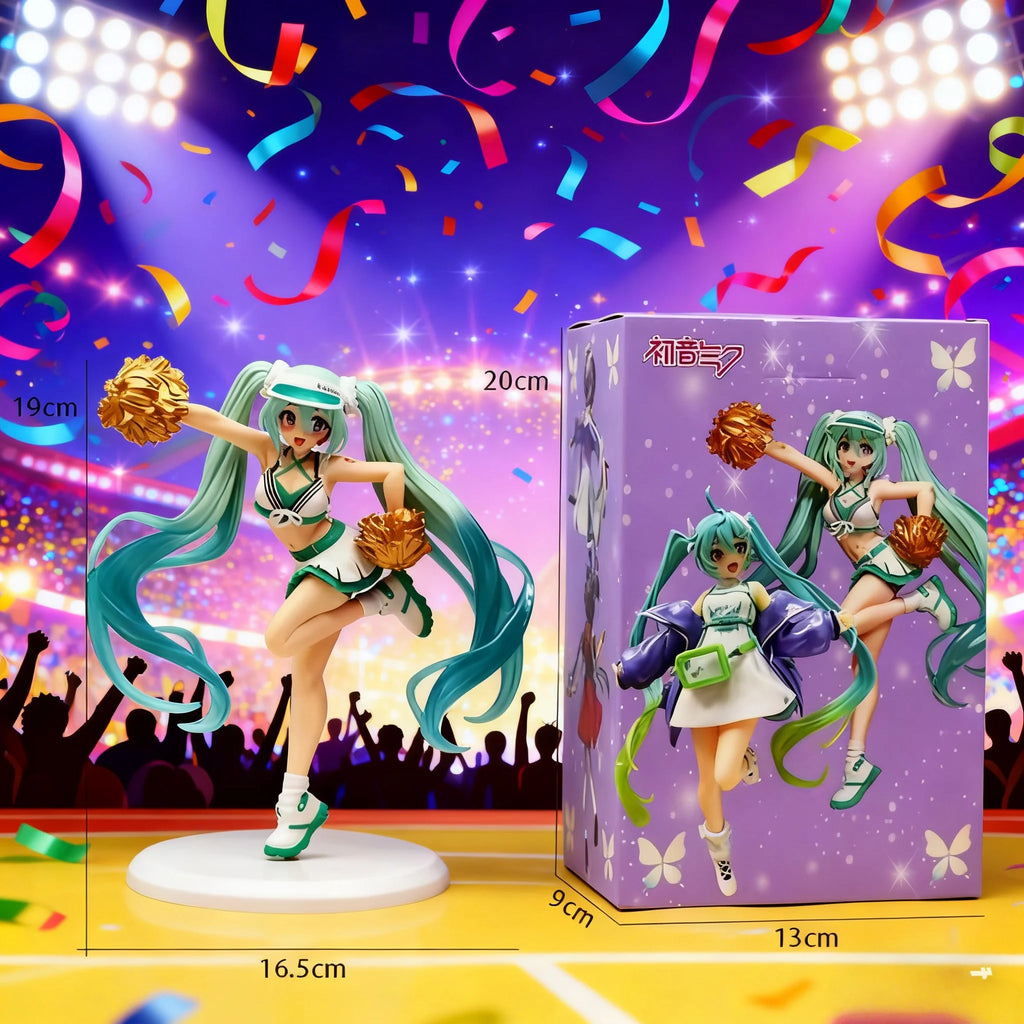 2025 New 18cm Fashion Hatsune Miku Cheerleader Collection Decoration of PVC series models of ornaments