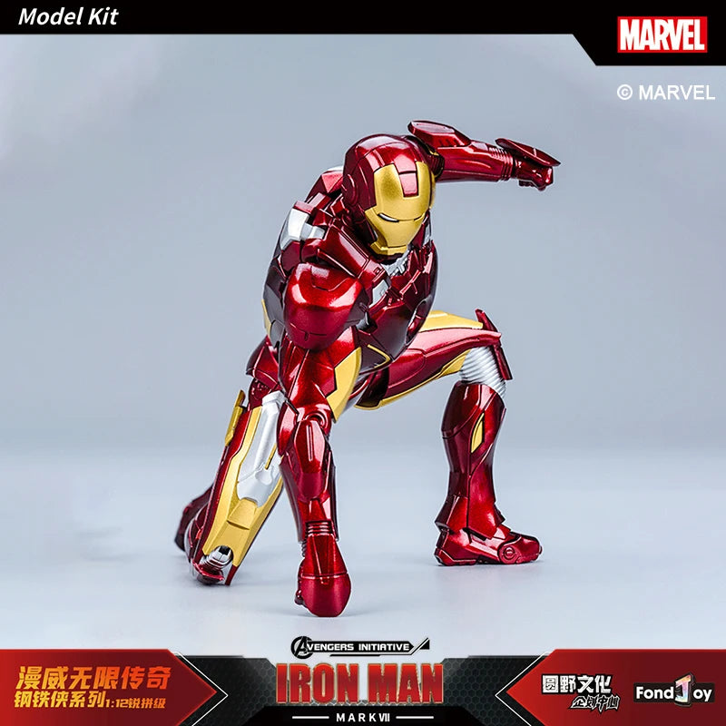 Iron Man Mecha MARK VII Fondjoy 1/12 Ratio Model Kit The Infinity Saga MK7 Assembly Building Blocks Joints Are Mobile Marvel Toy