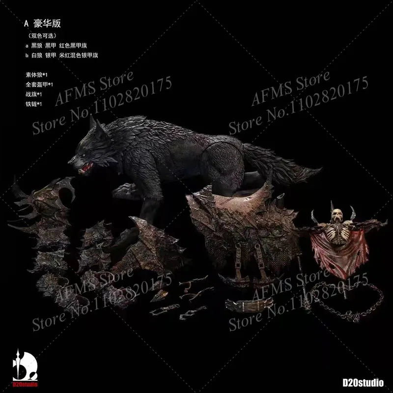 D20 Studio 1/12 Scale Soldier Dolls Scene Decorations Fierce Giant Wolf Mount Iron Blade For 6" 7 "Action Figure Body