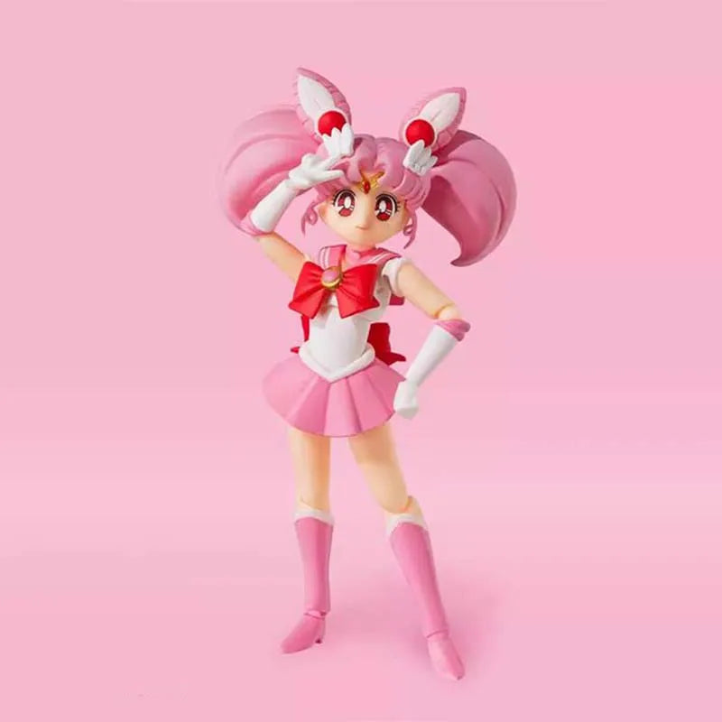 Bandai Sailor Moon Anime Figure SHF Chibi Moon Sailor Moon Mercury Mars Jupiter Venus Uranus Neptune Action Figure Toys Gift