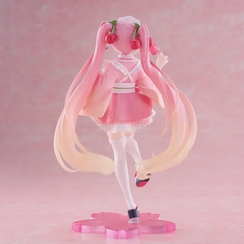 18CM Original Hatsune Miku Coreful Sakura Wafuu Kissa Ver. Maid Figure Anime Figurine Model Collectible Toys Kawaii Gift