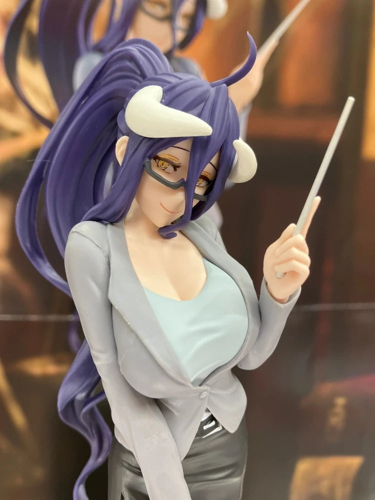 Bandai Original 20cm Eacher Style Version Overlord Albedo Anime Action Figure Model Desktop Decoration Toys