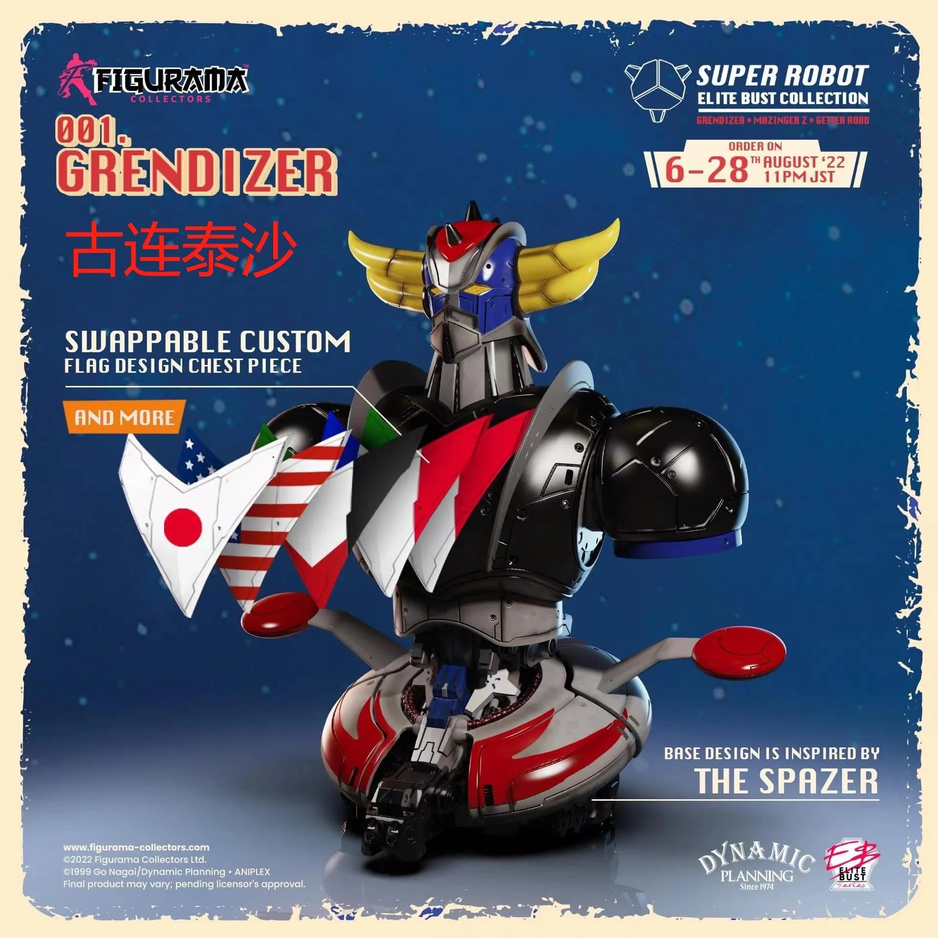 Figurama Super Robot Elite Bust Collection  GRENDIZER / MAZINGER Z / GETTER ROBO Polyresin Statue 26cm