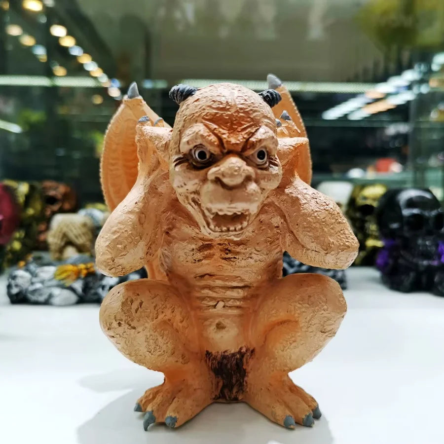 Gargoyle Resin Craft  Stone Monster Ball Holder   Crystal Ball  Mineral Specimen Stand  Decorative Ornament  Gift