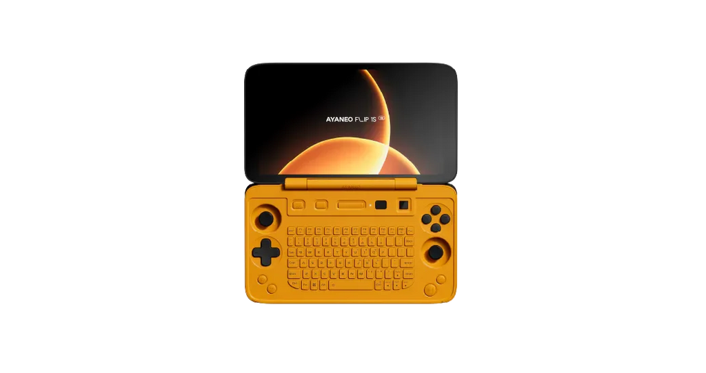 1S KB  Flip Game Console 7" 1080P 144Hz OLED Screen Portable Handheld Console HX370 8840U With Keyboard Game Machine