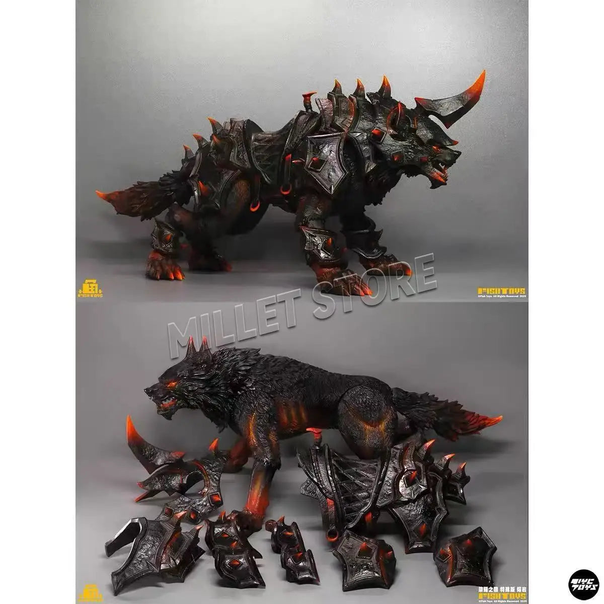 In Stock Fish Toys HY-032 Glory Wolf Special Edition Lava Action Figure Collectible Model Toy For Collectors