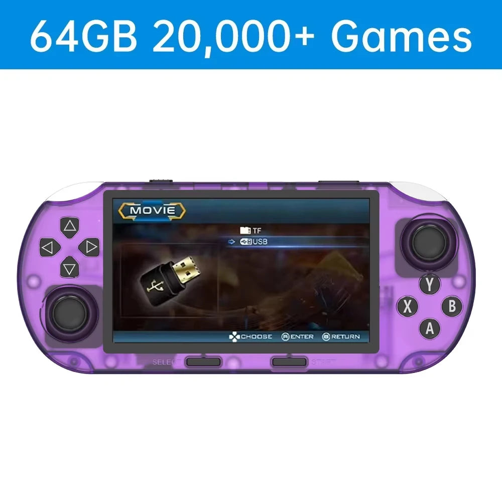SF3000 Videospielkonsole, tragbarer Handheld-Spiel-Player, Retro, 4,5-Zoll-IPS-Bildschirm, 20.000+ Spiele integriert für PS1/GBA/SFC/MAME