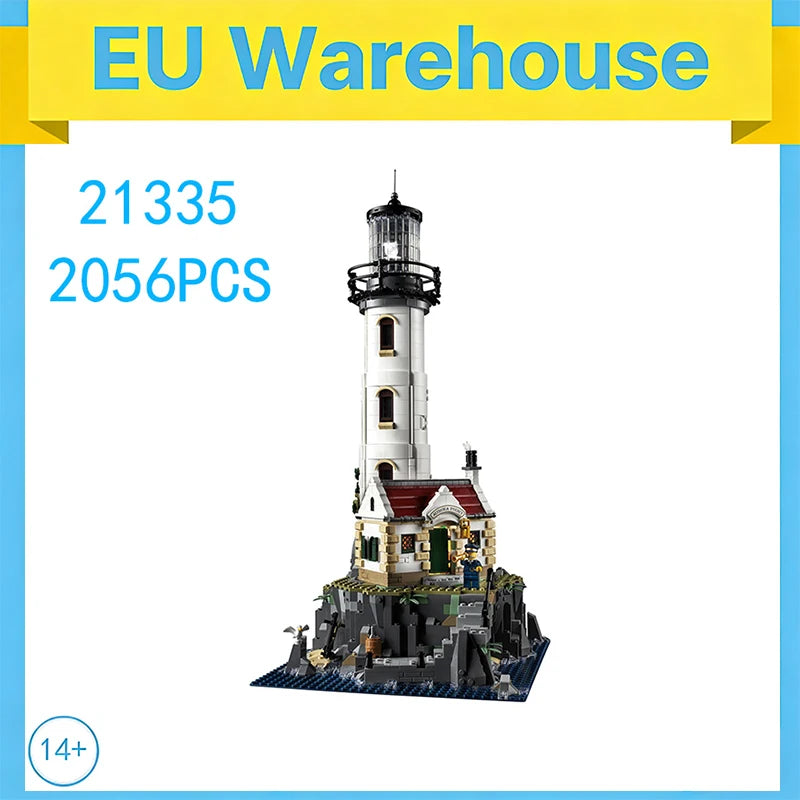 2056 Pieces Home Motorised Lighthouse Building Blocks Set Diy Room Decoration Tower Bricks Adults Birthday Gift Compatible 21335