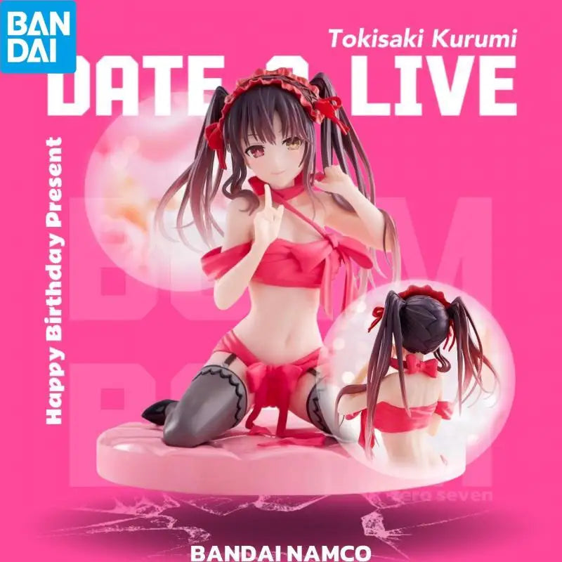 Genuine BANDAI NAMCO DATE A LIVE Happy Birthday Present Tokisaki Kurumi PVC Figure in stock Collector Figurine Toys Model gift