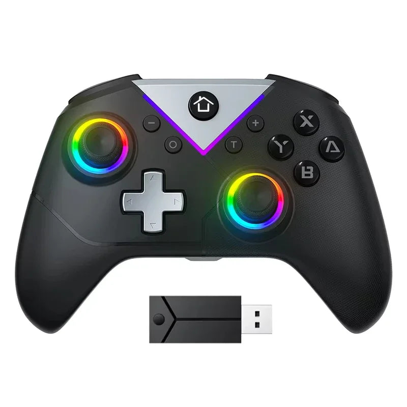 617 Wireless Pc Gaming Controller, With Rgb Led Light Compatible With Pc/Nintendo Switch/Mobile Phone/Android Gamepad Joystick